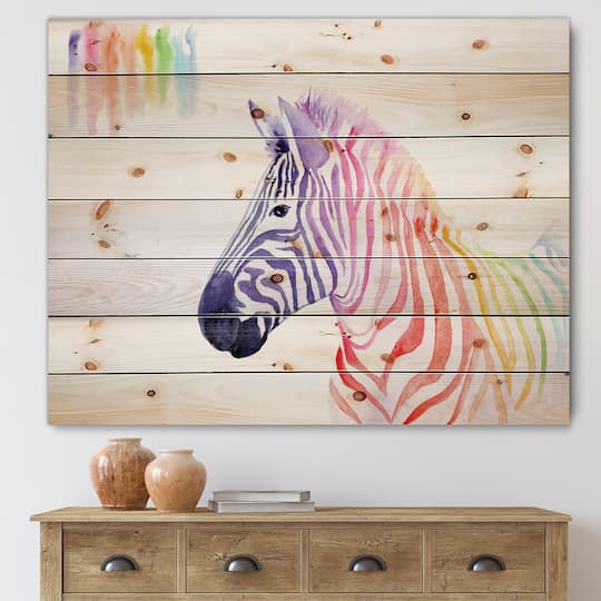 Designart - Portrait of Rainbow Zebra